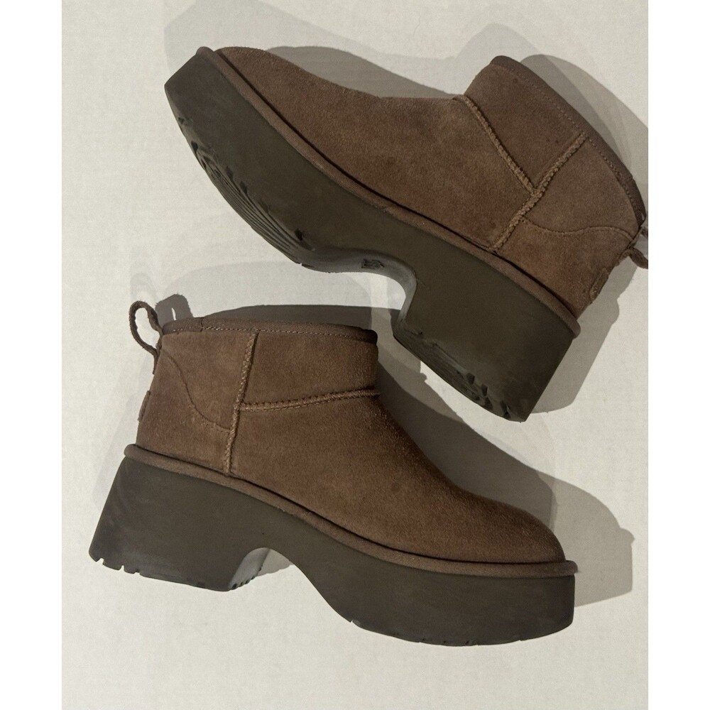 UGG Classic Ultra Mini New Heights Boot Hickory Size 10 Women’s - Picture 6 of 8